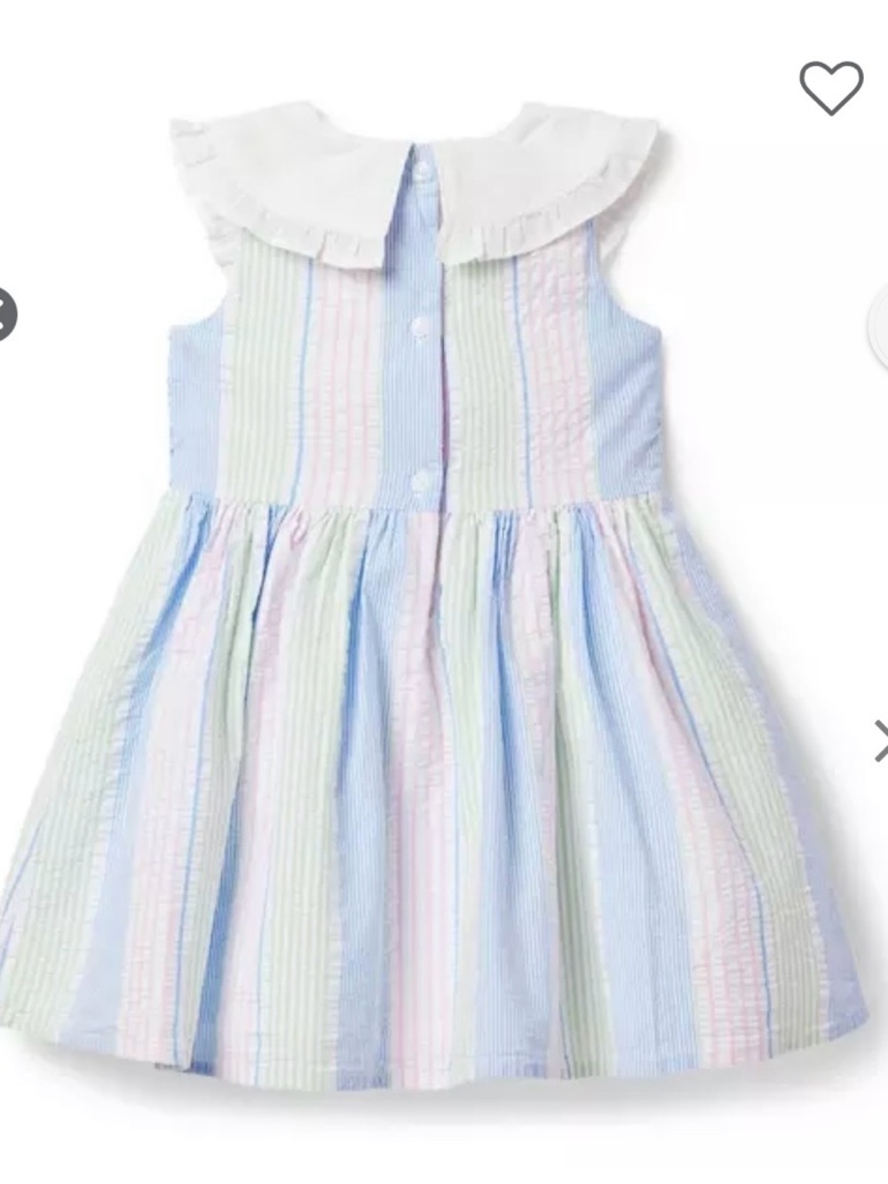 Janie and Jack Pastel Striped Smocked Baby Dress with White Peter Pan Collar - Picture 3 of 3